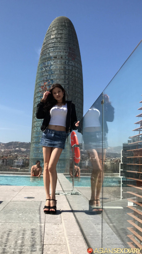 Thin asian beauty Miyuki Son poses and rides in her vacation compilation - #1364894