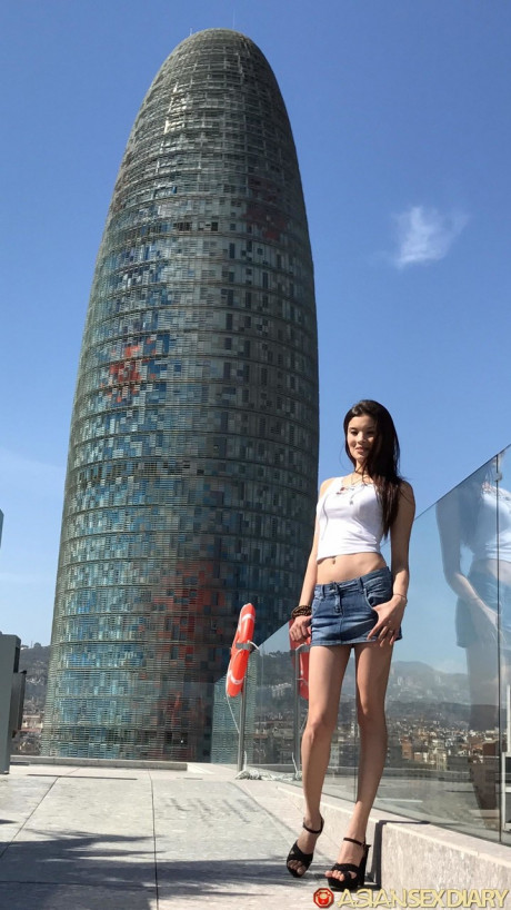 Thin asian beauty Miyuki Son poses and rides in her vacation compilation - #1364896