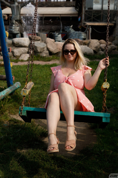 Stacked amateur Ivanna Ershova teases with her humongous titties & shows her hot legs - #1355430