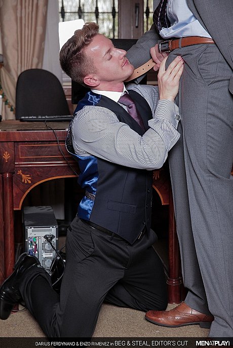 Muscular gay colleagues Darius Ferdynand & Enzo Rimenez fuck in the office - Image 2 of 20  in Gay category  