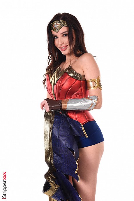 Sweet brunette Milena Ray models cosplay attire before masturbating - Image 4 of 15  in Dildo category   featuring Milena Ray 