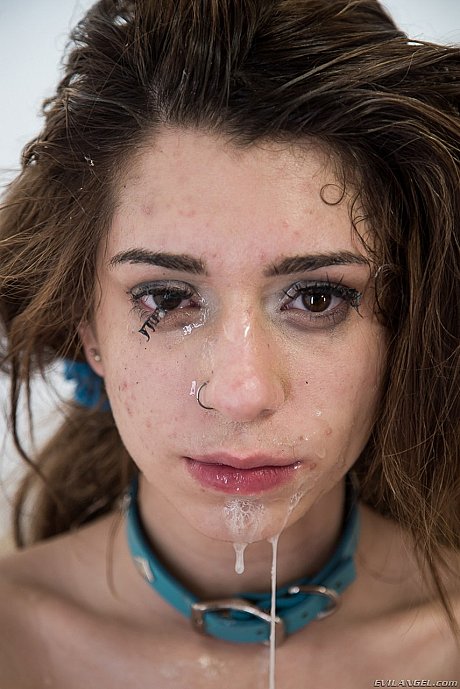 Brunette teenie Joseline Kelly shows her tiny boobies and ends up with a monstrous facial - Image 15 of 16  in Legs category   featuring Joseline Kelly, Bryan Gozzling 