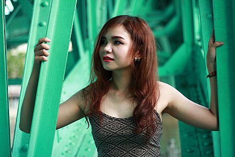 Beautiful fine oriental model posing in her pretty outfits in her outdoor compilation - Image 5 of 21  in Outdoor category  