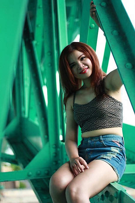 Beautiful fine oriental model posing in her pretty outfits in her outdoor compilation - Image 6 of 21  in Outdoor category  