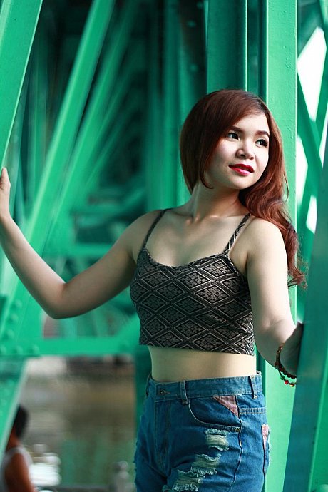 Beautiful fine oriental model posing in her pretty outfits in her outdoor compilation - Image 7 of 21  in Outdoor category  