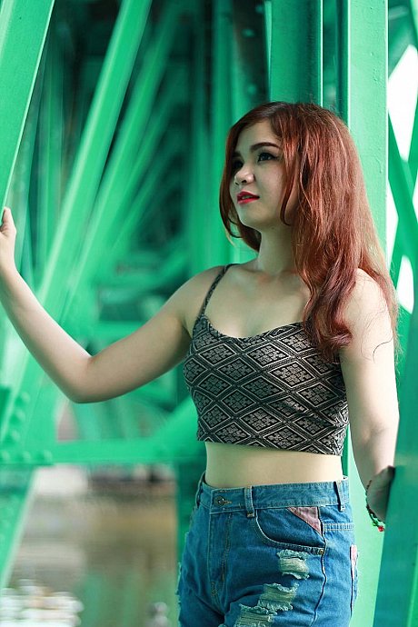 Beautiful fine oriental model posing in her pretty outfits in her outdoor compilation - Image 8 of 21  in Outdoor category  