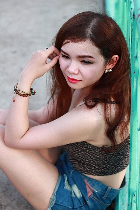 Beautiful fine oriental model posing in her pretty outfits in her outdoor compilation - Image 13 of 21  in Outdoor category  