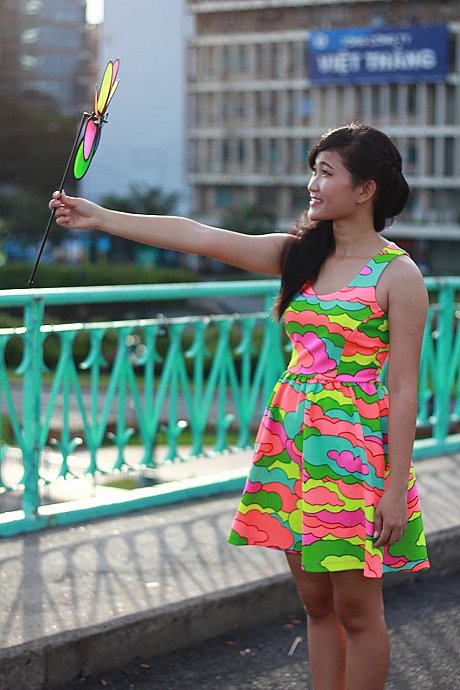 Beautiful fine oriental model posing in her pretty outfits in her outdoor compilation - Image 16 of 21  in Outdoor category  