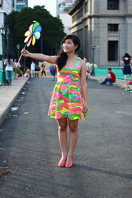 Beautiful fine oriental model posing in her pretty outfits in her outdoor compilation - Image 17 of 21  in Outdoor category  