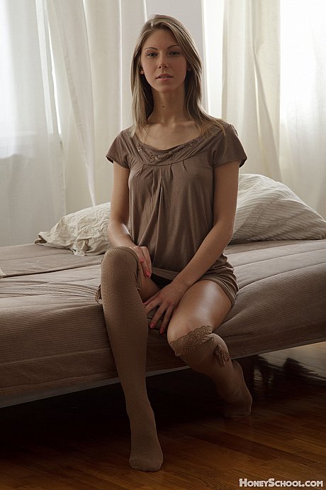 Skinny Russian babe Krystal Boyd displays her stockinged feet and humongous ass - Image 2 of 21  in Pussy category   featuring Krystal Boyd 