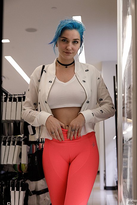 Charming babe Skye Blue shows her pretty giant boobs while shopping - Image 4 of 12  in Babe category   featuring Skye Blue 