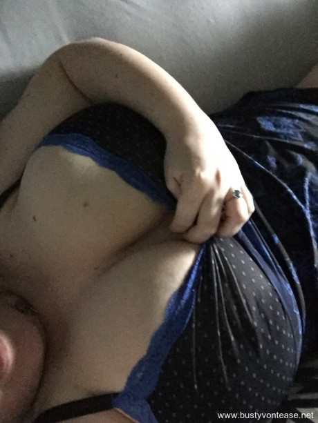 Pretty American BBW teasing with her cleavage and revealing her monstrous breasts - #955263