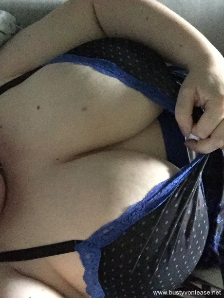 Pretty American BBW teasing with her cleavage and revealing her monstrous breasts - #955264