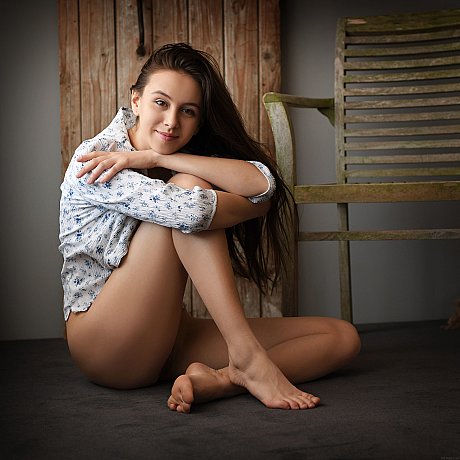 Brunette teenie Alisa Amore unveils her sweet ttities and hot body on rocker - Image 10 of 20  in Model category   featuring Alisa Amore 