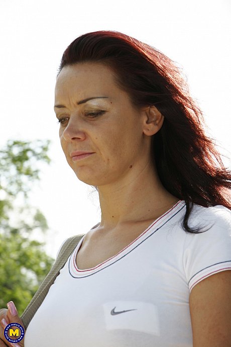 Older European Sharissa gives astonishing fellatio to cougar and young teen studs - Image 2 of 21  in Outdoor category   featuring Sharissa 