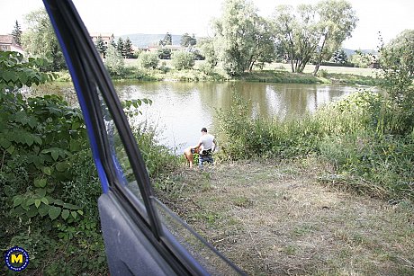 Older European Sharissa gives astonishing fellatio to cougar and young teen studs - Image 12 of 21  in Outdoor category   featuring Sharissa 