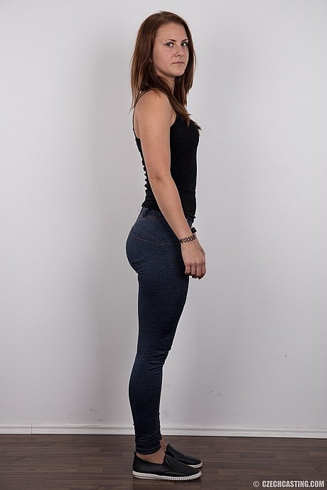 Slender amateur model Kristyna removes her jeans to show her slim body naked - Image 3 of 20  in Close Up category   featuring Kristyna 