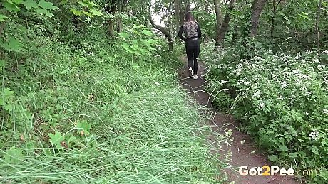 Naomi Benet takes a piss on a forest path while out for a walk - Image 15 of 15  in Pussy category   featuring Naomi Benet 