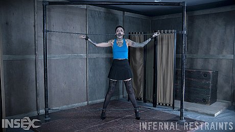 Tattooed female Leigh Raven has her moth forced open during BDSM play - Image 12 of 14  in Pussy category   featuring Leigh Raven 