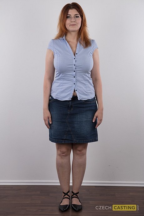 Overweight red hair Eva stands straight while clothed and totally undressed too - Image 2 of 20  in Amateur category   featuring Eva 