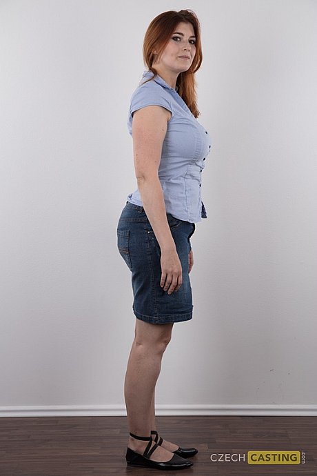 Overweight red hair Eva stands straight while clothed and totally undressed too - Image 3 of 20  in Amateur category   featuring Eva 