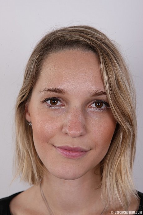 European female Tereza wears no expression while undressing for rent money - Image 1 of 20  in Close Up category   featuring Tereza 