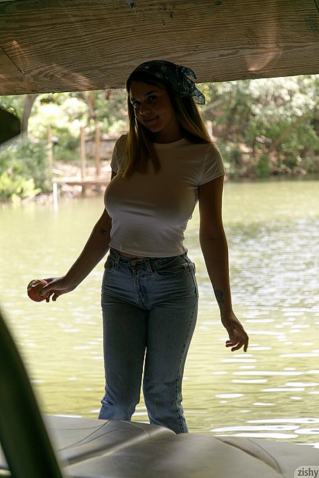Pretty charming amateur babe Gabbie Carter flashes her giant melons in public - Image 2 of 12  in Outdoor category   featuring Gabbie Carter 
