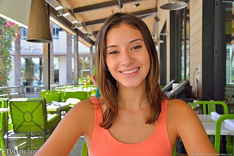 Adorable petite young Roxanna flashes her trimmed pussy in public - Image 13 of 20  in Model category   featuring Roxy Raine 