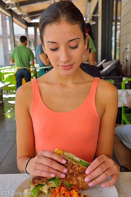 Adorable petite young Roxanna flashes her trimmed pussy in public - Image 14 of 20  in Model category   featuring Roxy Raine 