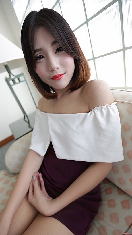 Brunette asian transexual exposes her tiny melons and poses in undies - Image 1 of 21  in Ladyboy category   featuring Ladyboy Dream 