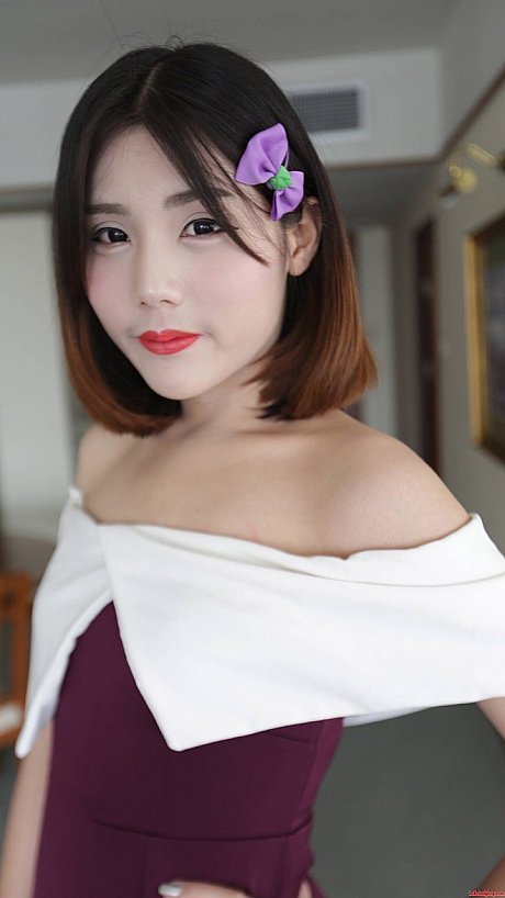 Brunette asian transexual exposes her tiny melons and poses in undies - Image 8 of 21  in Ladyboy category   featuring Ladyboy Dream 
