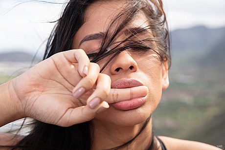 Horny Venezuelan in a leopard bodysuit Karin Torres reveals her muff on a dock - Image 17 of 21  in Pussy category   featuring Karin Torres 