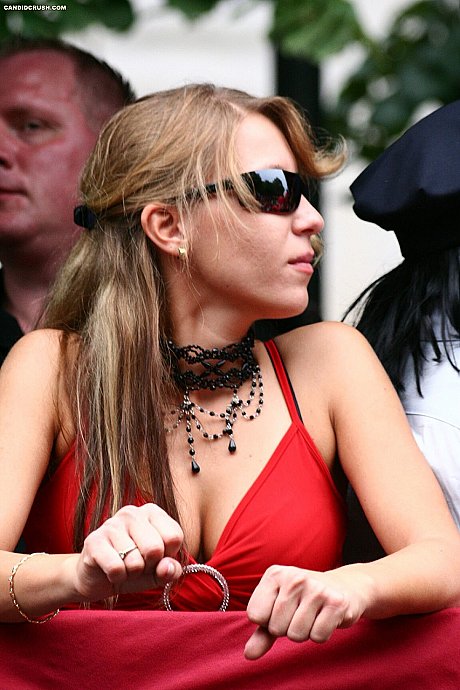 Teen bitch GF broad exposes her small titties during a party in public - Image 3 of 16  in Outdoor category  