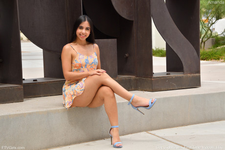 Ravishing brunette Amanda makes her naked debut in the public realm - #1332536