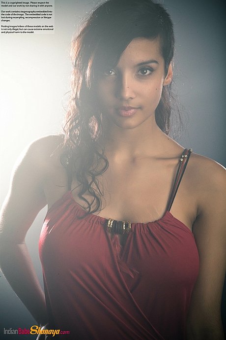 Gorgeous Desi female removes her dress to expose her large natural boobies - Image 6 of 16  in Babe category   featuring Shanaya 