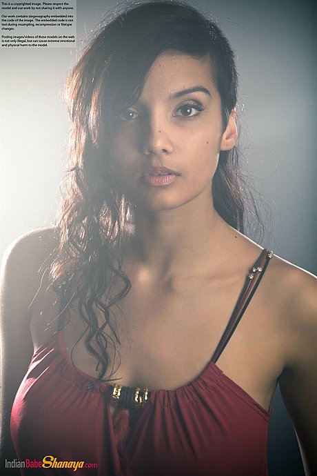 Gorgeous Desi female removes her dress to expose her large natural boobies - Image 10 of 16  in Babe category   featuring Shanaya 