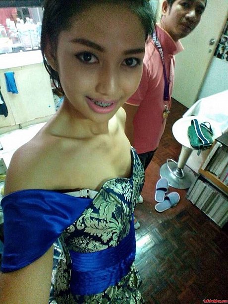 Lovely oriental transsexual with braces Wine posing in her public compilation - Image 4 of 21  in Ladyboy category   featuring Ladyboy Wine 