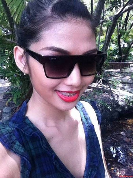 Lovely oriental transsexual with braces Wine posing in her public compilation - Image 10 of 21  in Ladyboy category   featuring Ladyboy Wine 