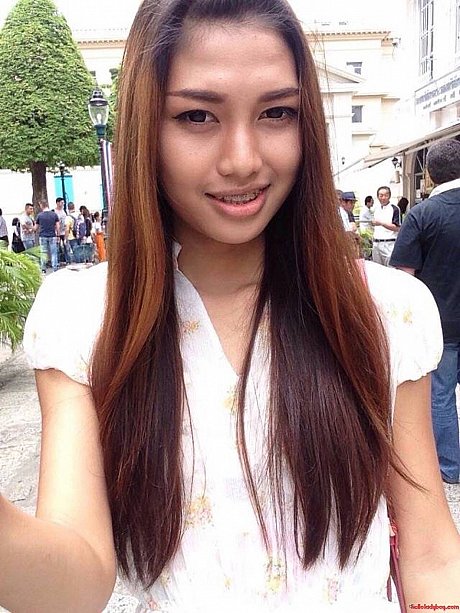 Lovely oriental transsexual with braces Wine posing in her public compilation - Image 12 of 21  in Ladyboy category   featuring Ladyboy Wine 