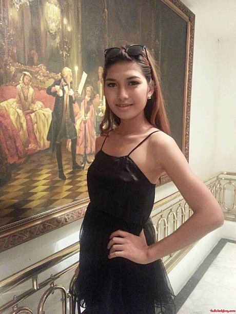 Lovely oriental transsexual with braces Wine posing in her public compilation - Image 18 of 21  in Ladyboy category   featuring Ladyboy Wine 