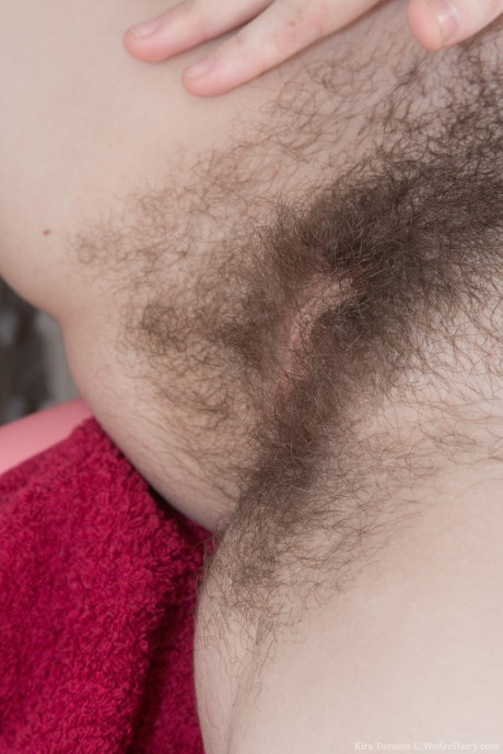 Russian teenie Kira Tomson shows her hairy crotch in front of the mirror - #1328673