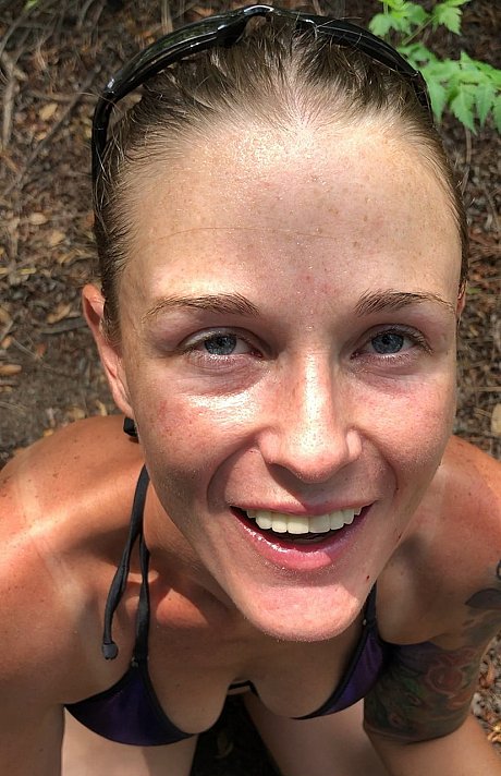 Tattooed babe shows off her skinny body in a pretty underwear compilation - Image 12 of 20  in Outdoor category  