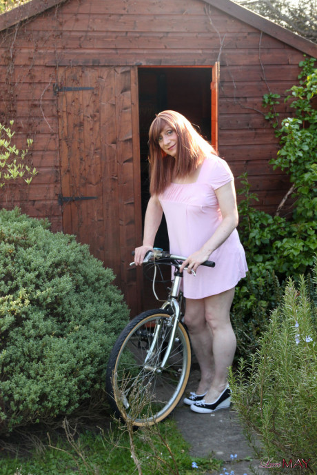 Transsexual Luci takes her bike out for a spin, but ends up with her saddle up her - #604961