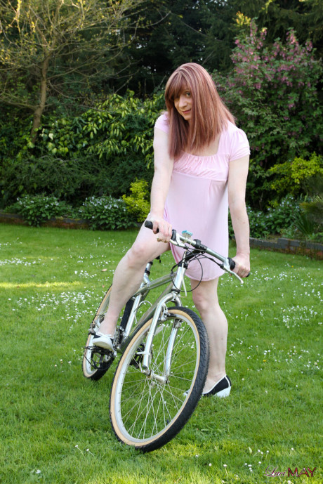 Transsexual Luci takes her bike out for a spin, but ends up with her saddle up her - #604965