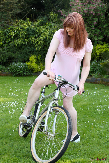 Transsexual Luci takes her bike out for a spin, but ends up with her saddle up her - #604966