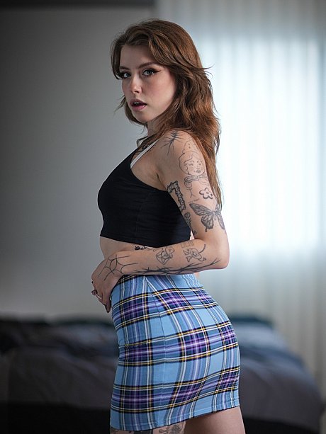 Cute inked teens Eden Ivy & Veronique Tinkler show their melons & seduce a nerd - Image 5 of 20  in Pussy category   featuring Eden Ivy, Veronique Tinkler 