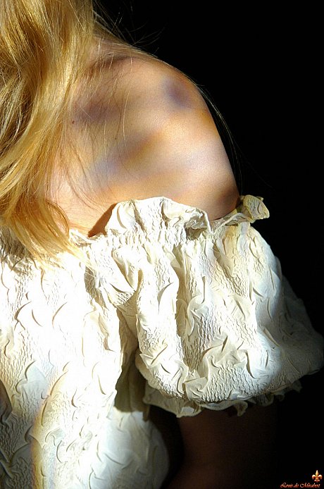 Yellow-haired girl GF lady takes off her glasses before exposing her boobies and underwear - Image 2 of 16  in Model category  