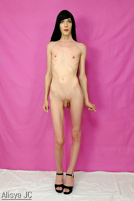 Raven haired ladyboy Alisya JC exposes her slender figure and toys herself - Image 4 of 12  in Shemale category   featuring Alisya JC 