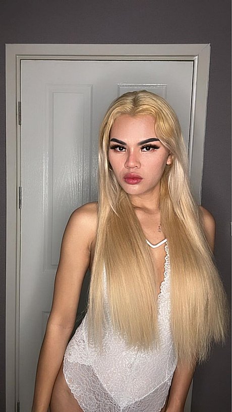 Blonde babe thin Trans sweetie teases in attractive outfits in a hot compilation - Image 1 of 20  in Ladyboy category   featuring Petite Trans Beauty 