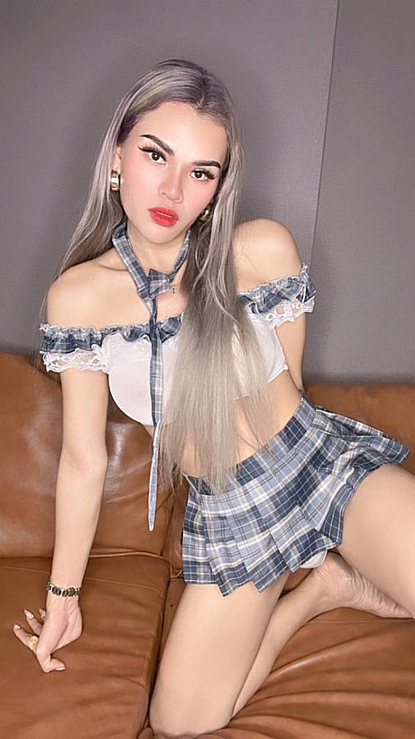Blonde babe thin Trans sweetie teases in attractive outfits in a hot compilation - Image 11 of 20  in Ladyboy category   featuring Petite Trans Beauty 